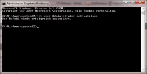 Administrator Konto unter Windows 7 aktivieren