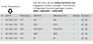 Playstation 3 – NAT Typ ändern – Ports freigeben