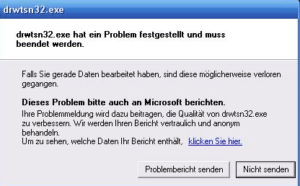 drwtsn32.exe – Virenbefall und schädliche Dateien