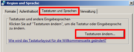 Windows 7 - Tastaturlayout