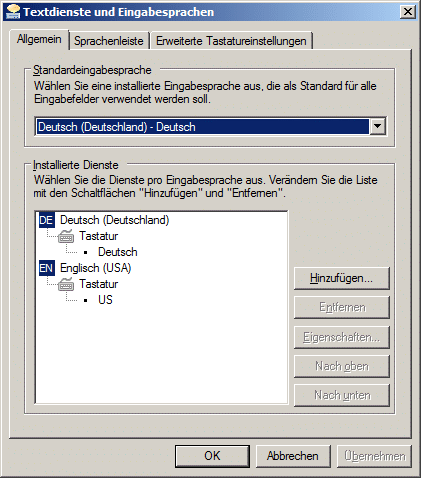 Windows 7 - Tastaturlayout hinzufügen