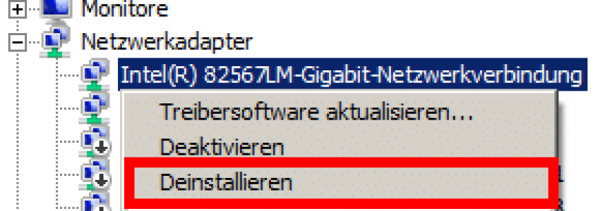 Netzwerkadapter kann nicht aktiviert werden