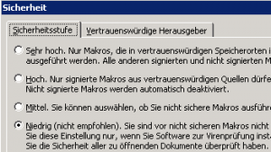 Makro > Sicherheit systemweit konfigurieren – Terminalserver