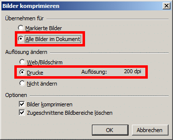 Bilder in Word komprimieren