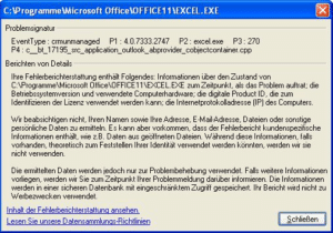 MS CRM 4.0 – Senden an…als Anlage aus Excel und Word verursacht Absturz