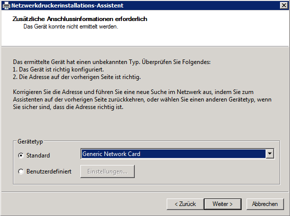 Windows Server 2008 R2 - Drucker hinzufügen