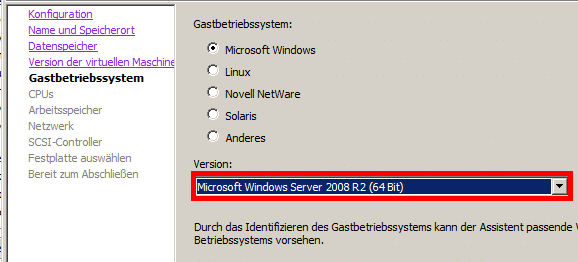 VMWare - Gastbetriebssystem