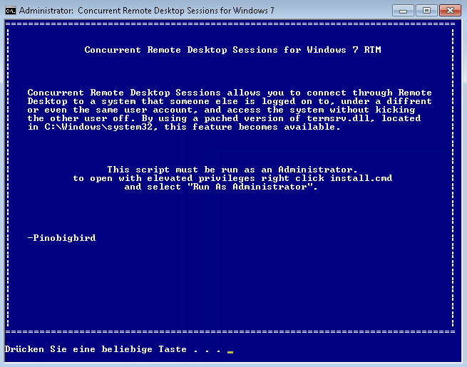 RDP unter Windows 7 Home Premium