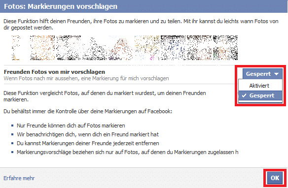 Facebook - Automatische Gesichtserkennung deaktivieren