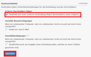 Facebook – Sicheres surfen per https
