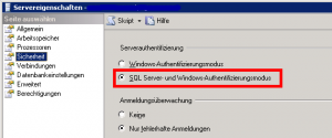 Login per SQL Authentifizierung am MSSQL Server schlägt fehl