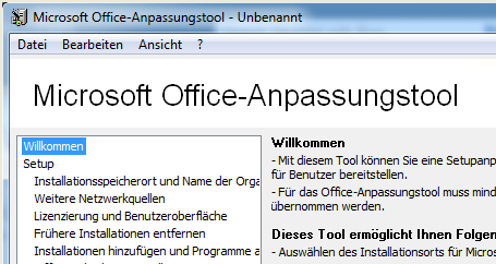 Office 2010 - Anpassen der Installation