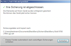 HowTo: BlackBerry – Daten sichern via BB Desktop Manager