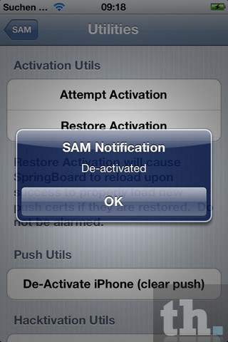 iPhone Deactivated SAM