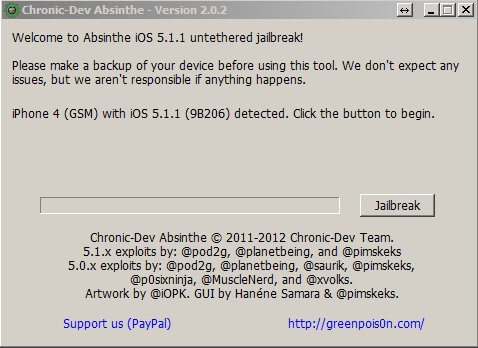 Absinthe Untethered Jailbreak iOS 5.1.1