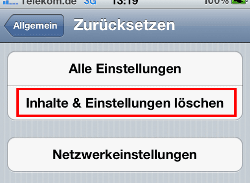 iPhone Reset