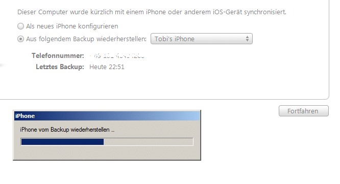 iTunes Restore Backup