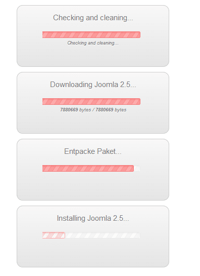 Joomla: jUpgrade hängt bei „Checking and Cleaning“