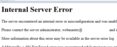 Joomla - Internal Server Error