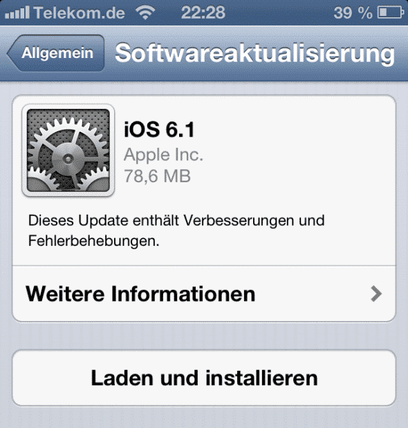 Download: iOS 6.1 für iPhone, iPad und iPod Touch veröffentlicht
