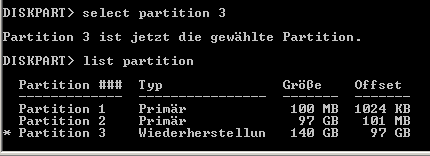 diskpark select partition