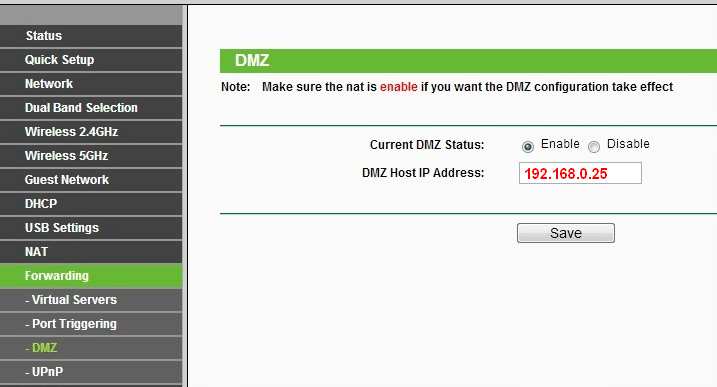 TP-Link TL-WDR3600 DMZ