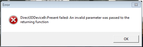 DirectX: Direct3DDevice Error