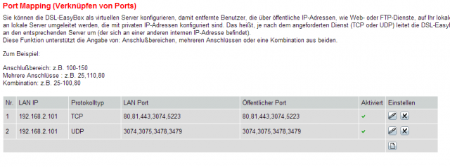 Vodafone Easybox 803 Port Mapping