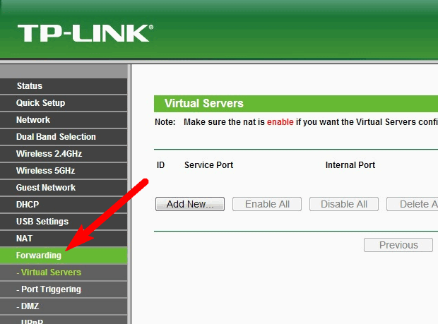 TP-Link TL-WDR3600 Virtual Servers