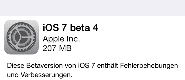 iOS 7 Beta4 ist da – Downloadlinks