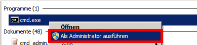 CMD - Als Administrator ausführen