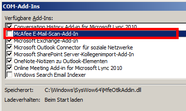 Outlook 2010 - Com-Add-Ins
