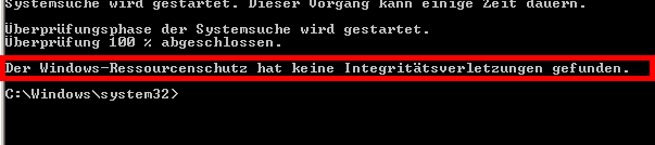 sfc Scan Ergebnis