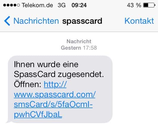 Vorsicht vor Spasscard – Spam per SMS