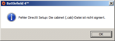 Battlefield 4 – DirectX Fehler bei der Installation