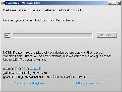 evasi0n jailbreak iOS 7