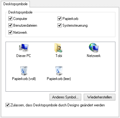 Windows 8 - Desktopsymbole