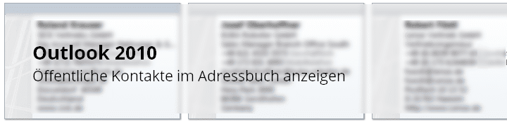 Outlook 2010 Kontakte / Adressbuch