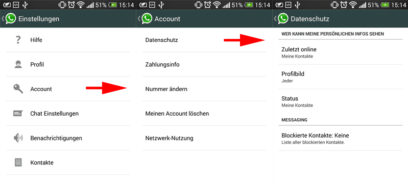 WhatsApp Android Datenschutz