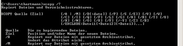 xcopy – Nicht genügend Arbeitsspeicher vorhanden