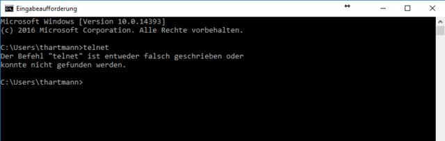 Windows 10 – Telnet aktivieren