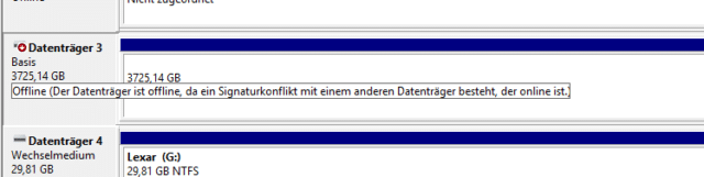Windows – Datenträger / Festplatte Offline: Signaturkonflikt