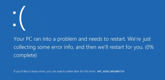 Windows 10 Update – APC Index Missmatch Bluescreen beheben