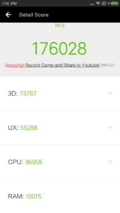 Xiaomi Mi 6 Antutu Benchmark